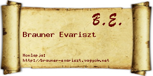 Brauner Evariszt névjegykártya